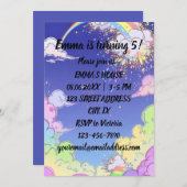 Niedliche Pastel Rainbow Kindergeburtstag Party Ei Einladung (Vorne/Hinten)
