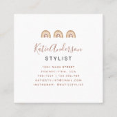 Niedliche Pastel Rainbow Quadratische Visitenkarte (Rückseite)