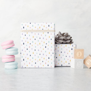 Niedliche Pastel-Raindrops-Mustertrennpapierrolle Geschenkpapier