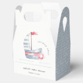 Niedliche Pastel Red Blue Sailboat Babydusche Geschenkschachtel (Geöffnet)