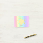 Niedliche Pastel-Regenbogen-Gelbe Glühbirne 4x3 Sp Post-it Klebezettel (Auf Schreibtisch)