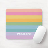 Niedliche Pastel Regenbogenstreifen Personalisiert Mousepad (Mit Mouse)