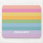 Niedliche Pastel Regenbogenstreifen Personalisiert Mousepad (Vorne)