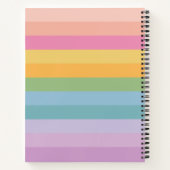 Niedliche Pastel Regenbogenstreifen Personalisiert Notizblock (Rückseite)