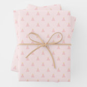 Niedliche Pastel Rosa Weihnachtsbaummuster Geschenkpapier Set (Beispiel)