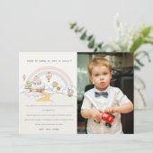 Niedliche Pastel Sweet Time Candy Land Foto Geburt Dankeskarte (Stehend Vorderseite)