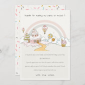 Niedliche Pastel Sweet Time Candy Land Kindergebur Dankeskarte (Vorne/Hinten)