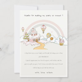 Niedliche Pastel Sweet Time Candy Land Kindergebur Dankeskarte