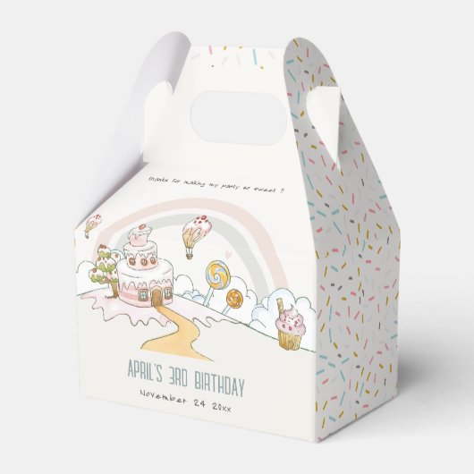 Niedliche Pastel Sweet Time Candy Land Kindergebur Geschenkschachtel (Vorderseite)