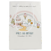 Niedliche Pastel Sweet Time Candy Land Kindergebur Mittlere Geschenktüte (Vorderseite)