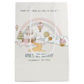 Niedliche Pastel Sweet Time Candy Land Kindergebur Mittlere Geschenktüte (Rückseite)
