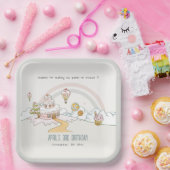 Niedliche Pastel Sweet Time Candy Land Kindergebur Pappteller (Party)