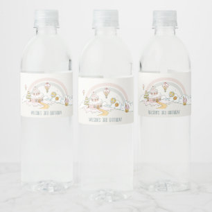 Niedliche Pastel Sweet Time Candy Land Kindergebur Wasserflaschenetikett