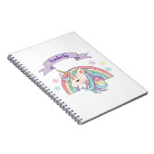 Niedliche Pastel Unicorn & Funkelnd Rainbow Indivi Notizblock (Rechte Seite)