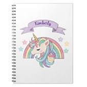 Niedliche Pastel Unicorn & Funkelnd Rainbow Indivi Notizblock (Vorderseite)