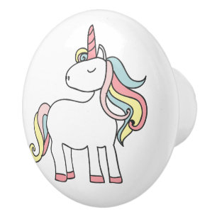 Niedliche Pastel Unicorn Keramikknauf