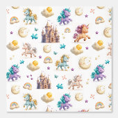 Niedliche Pastel Unicorns und Burgen Fantasy Tapete (Vorderseite)