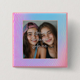 Niedliche Pastel Vaporwave Strip Foto Border Button