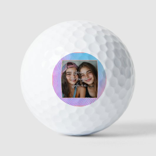 Niedliche Pastel Vaporwave Strip Foto Border Golfball (Vorderseite)