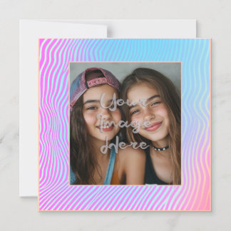 Niedliche Pastel Vaporwave Strip Foto Border Magneteinladung