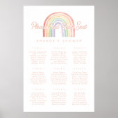 Niedliche Pastel Wasserfarbe Regenbogendusche Sitz Poster (Vorne)