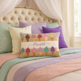 Niedliche Pastel Watercolor Ice Cream Baby Kinderz Dekokissen