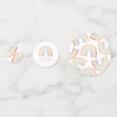 Niedliche Pastel Watercolor Rainbow Kinderdusche Konfetti (Vorderseiten)