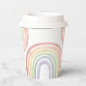 Niedliche Pastel Watercolor Rainbow Kinderdusche Pappbecher (Rückseite)