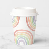Niedliche Pastel Watercolor Rainbow Kinderdusche Pappbecher (Vorderseite)