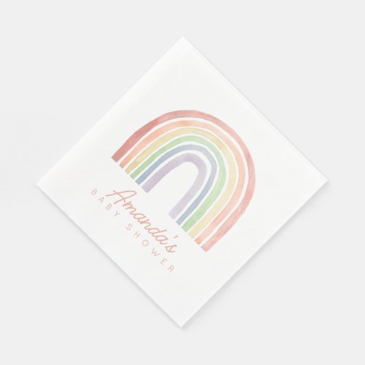 Niedliche Pastel Watercolor Rainbow Kinderdusche Serviette (Ecke)