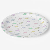 Niedliche Pastel Whales Kinderdusche oder Kinderge Pappteller (Schrägansicht)