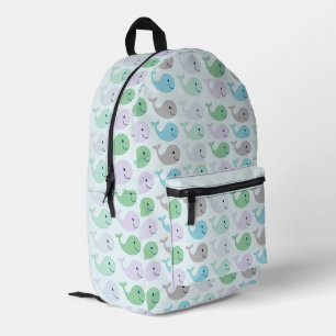 Niedliche Pastel Whales Muster Bedruckter Rucksack