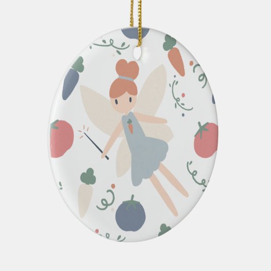 Niedliche Pastel Whimsical Gemüsepflanzenzucht Fai Keramik Ornament (Rechts)