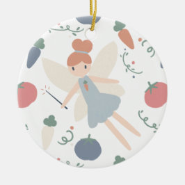 Niedliche Pastel Whimsical Gemüsepflanzenzucht Fai Keramik Ornament