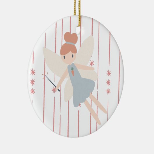 Niedliche Pastel Whimsical Harvest Fairy Keramik Ornament (Rechts)