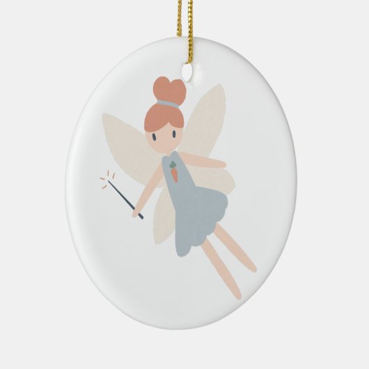 Niedliche Pastel Whimsical Harvest Fairy Keramik Ornament (Rechts)