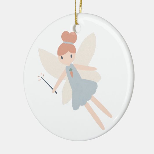 Niedliche Pastel Whimsical Harvest Fairy Keramik Ornament (Links)