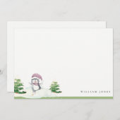 Niedliche Pastel Winter Pinguin Kinder jeden Alter Mitteilungskarte (Vorne/Hinten)
