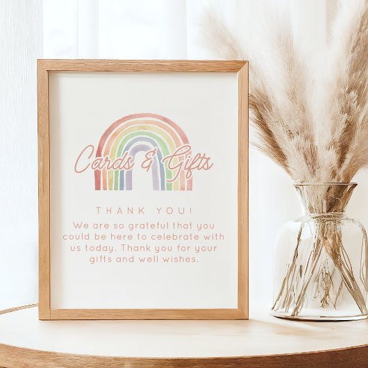 Niedliche Pastelfarben Rainbow Cards und Geschenke Poster