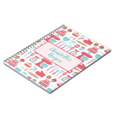 Niedliche pastelförmige Küchenutensilien Kochbuch Notizblock (Linke Seite)