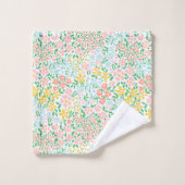 Niedliche Pastelgarten Blume Muster Badhandtuch Set (Waschlappen)