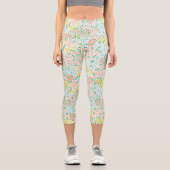 Niedliche Pastelgarten Blume Muster Capri Leggings (Vorderseite)