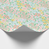 Niedliche Pastelgarten Blume Muster Geschenkpapier (Ecke)