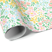 Niedliche Pastelgarten Blume Muster Geschenkpapier (Rolleneckpunkt)