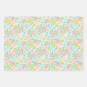 Niedliche Pastelgarten Blume Muster Geschenkpapier Set (Vorderseite)