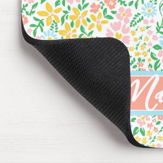 Niedliche Pastelgarten Blume Muster Mousepad (Ecke)