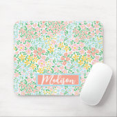 Niedliche Pastelgarten Blume Muster Mousepad (Mit Mouse)