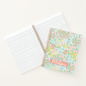 Niedliche Pastelgarten Blume Muster Notizblock (Innenseite)