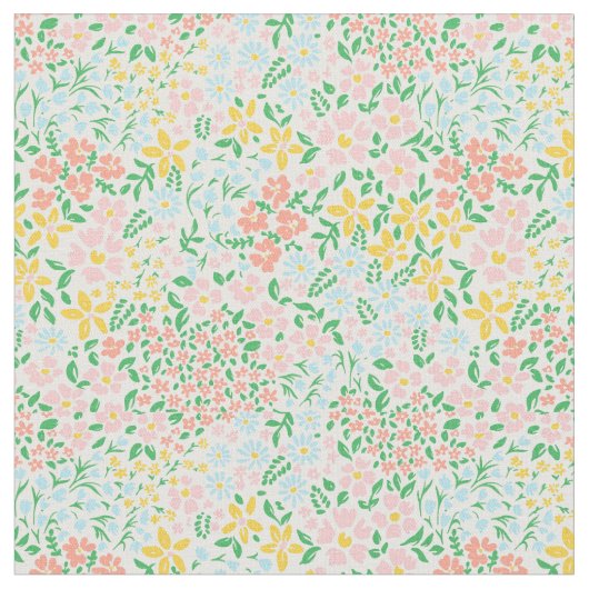 Niedliche Pastelgarten Blume Muster Stoff (Nahaufnahme)
