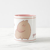 Niedliche Pastelkapybara Zweifarbige Tasse (Mittel)
